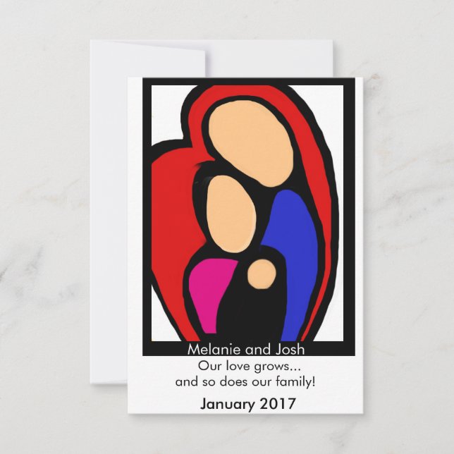 Pregnancy Announcement - Mom, Dad, Baby (Front)