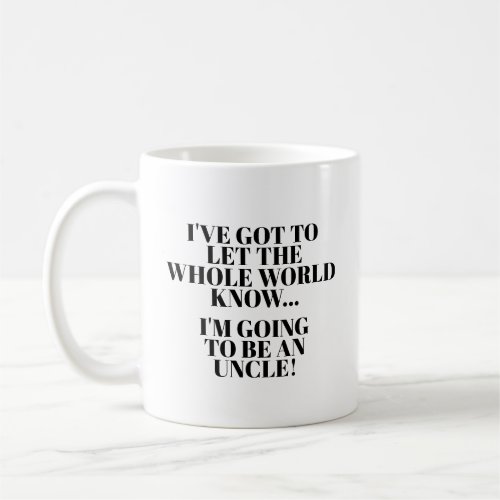 Pregnancy Announcement Mug for Uncle  Brother