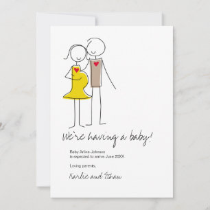 Pregnancy Announcement, Neutral Colors Announcement