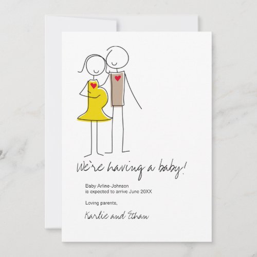 Pregnancy Announcement, Neutral Colors Announcement