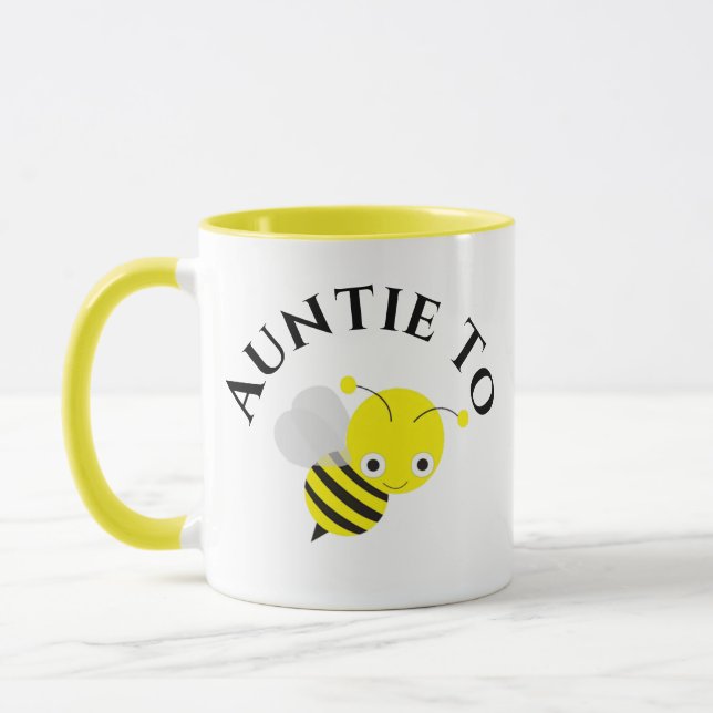 Pregnancy Announcement New Aunt Auntie To Be Bee Mug (Left)