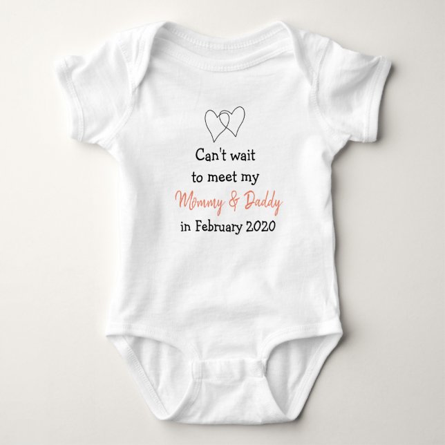 Pregnancy Announcement New Baby Bodysuit (Front)