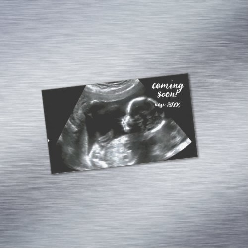 Pregnancy Announcement New Baby Scan Coming Soon  Business Card Magnet