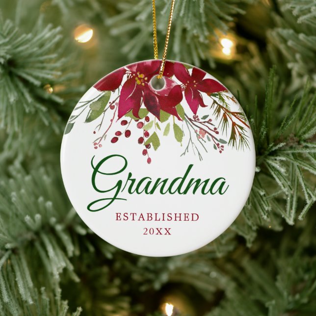 Pregnancy Announcement | New Grandma Gift Ceramic Ornament (Tree)