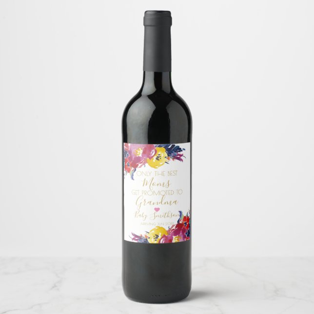 Pregnancy Announcement only the best mom's get Wine Label (Front)