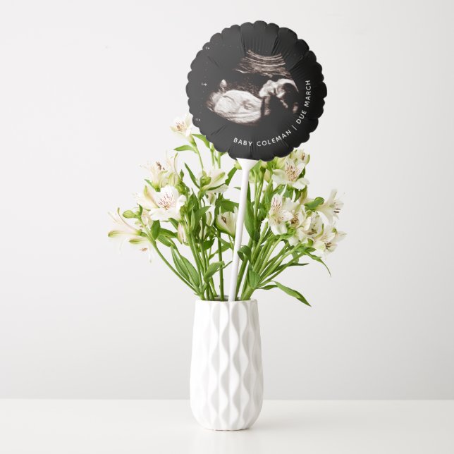 Pregnancy Announcement Party Baby Sonogram Photo Balloon (Vase)