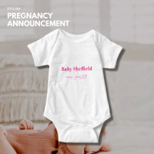 Pregnancy Announcement Personalized Baby Bodysuit