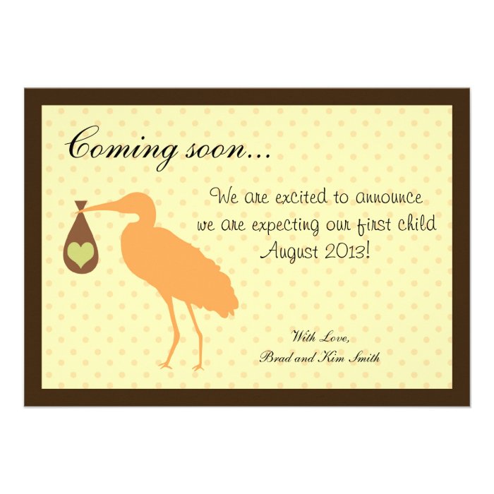 Pregnancy Announcement Personalized Stork
