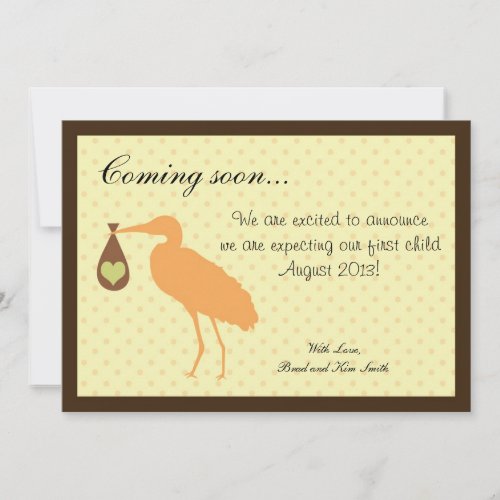 Pregnancy Announcement Personalized Stork
