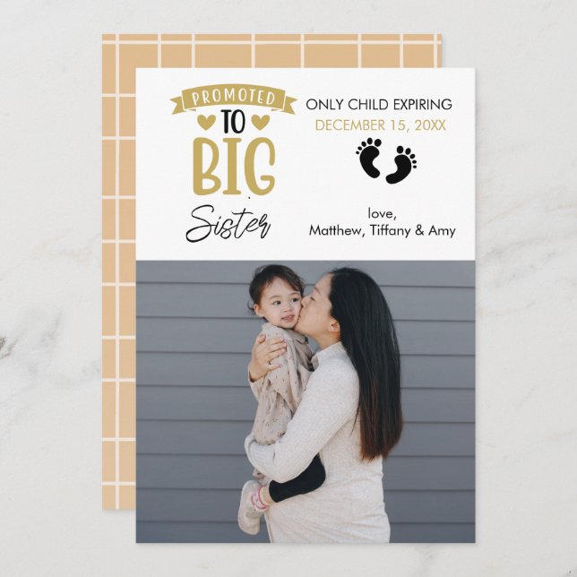  Pregnancy Announcement Photo | Big Sister (Front/Back)