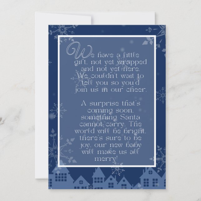 Pregnancy Announcement Poem Card | Holiday Theme (Front)