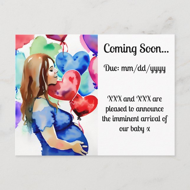 Pregnancy Announcement Postcard (Front)