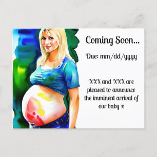 Pregnancy Announcement Postcard