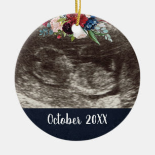 Pregnancy Announcement Pregnancy Reveal Photo Ceramic Ornament