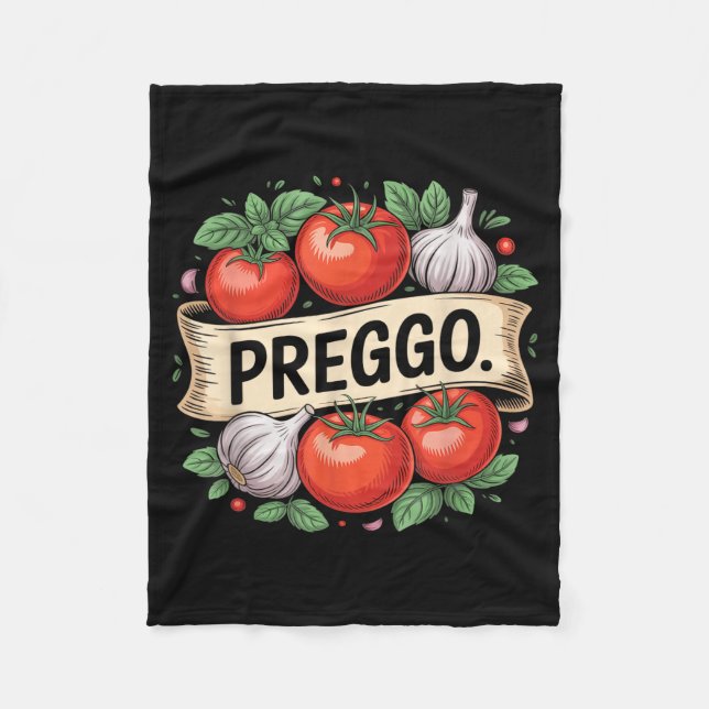 Pregnancy Announcement Prego Pasta Sauce Funny Pre Fleece Blanket (Front)