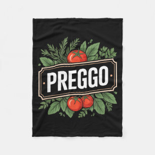 Pregnancy Announcement Prego Pasta Sauce Funny Pre Fleece Blanket