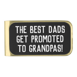 Pregnancy Announcement Promo Grandpa to be  Gold Finish Money Clip