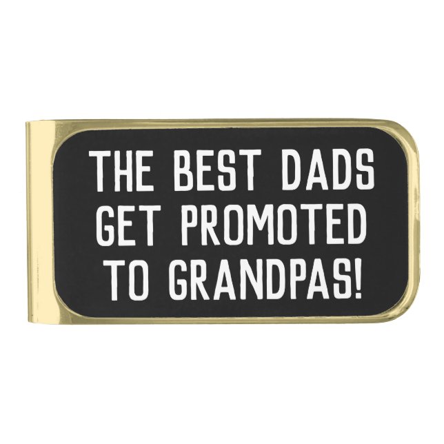 Pregnancy Announcement Promo Grandpa to be  Gold Finish Money Clip (Front)