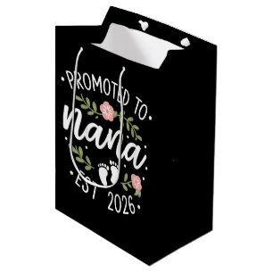 Pregnancy Announcement Promoted to Nana 2026  Medium Gift Bag