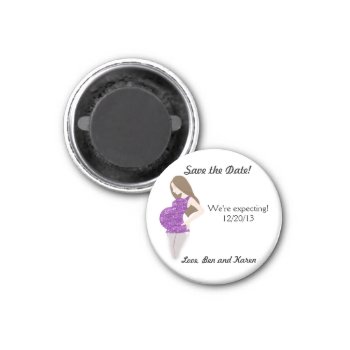 Pregnancy Announcement - Save The Date Magnet by FuzzyFeeling at Zazzle