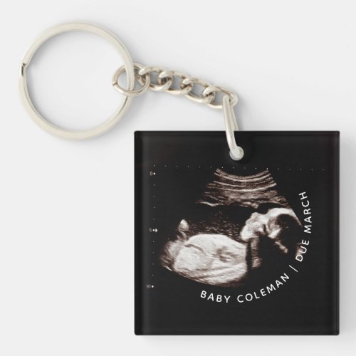 Pregnancy Announcement Sonogram New Arrival Photo Keychain