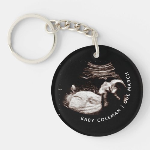 Pregnancy Announcement Sonogram New Arrival Photo Keychain