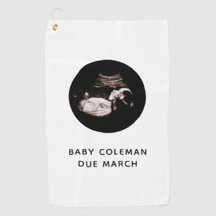 Pregnancy Announcement Sonogram Photo Golf Towel