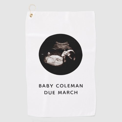 Pregnancy Announcement Sonogram Photo  Golf Towel