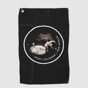 Pregnancy Announcement Sonogram Photo Grandpa Dad Golf Towel