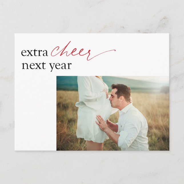 Pregnancy Announcement Surprise Holiday Postcard (Front)