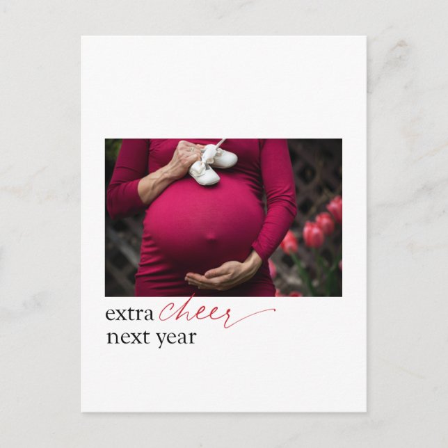 Pregnancy Announcement Surprise Portrait Postcard (Front)