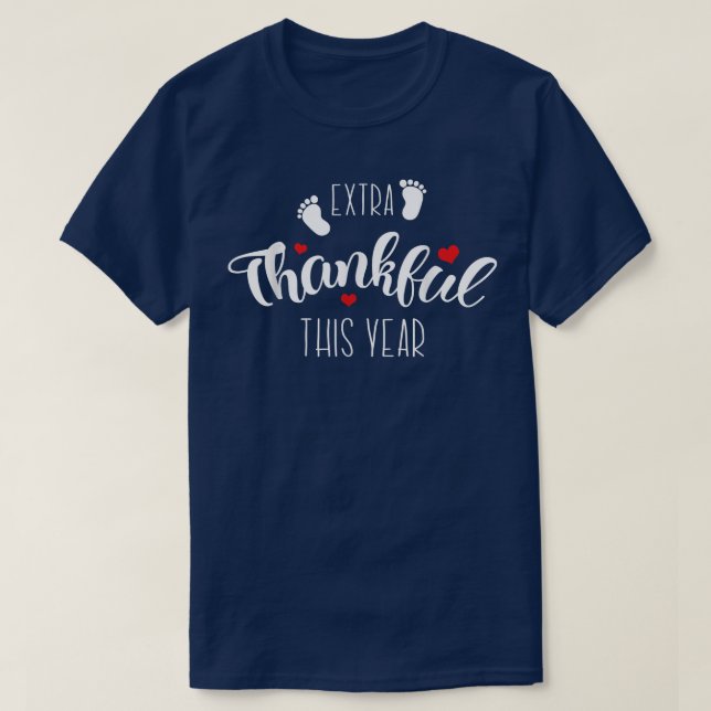 Pregnancy Announcement Thanksgiving  T-Shirt (Design Front)