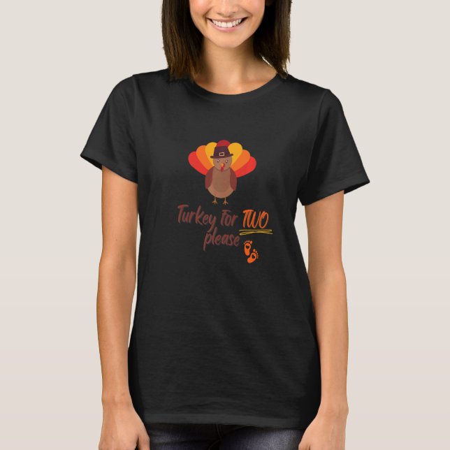 Pregnancy announcement Thanksgiving turkey baby pr T-Shirt (Front)