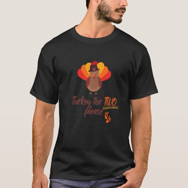 Pregnancy announcement Thanksgiving turkey baby pr T-Shirt (Front)