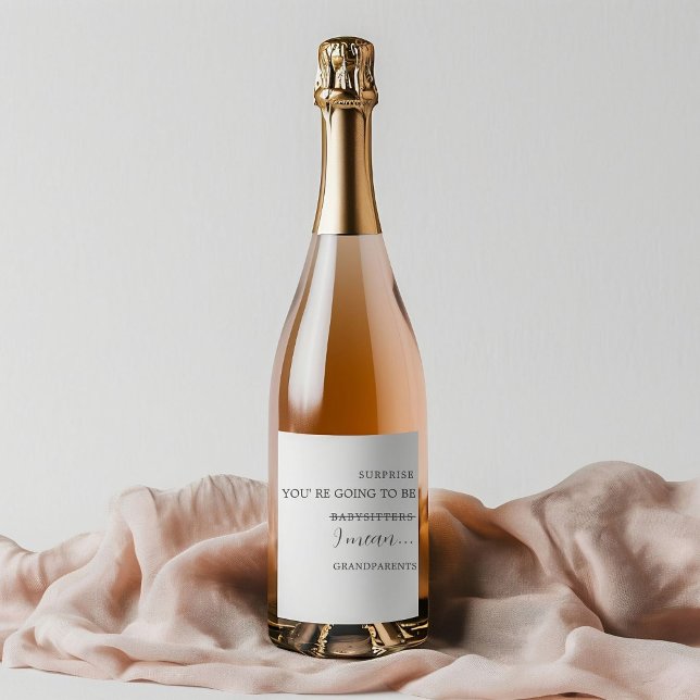 Pregnancy announcement to grand parents Newborn  Wine Label (Creator Uploaded)