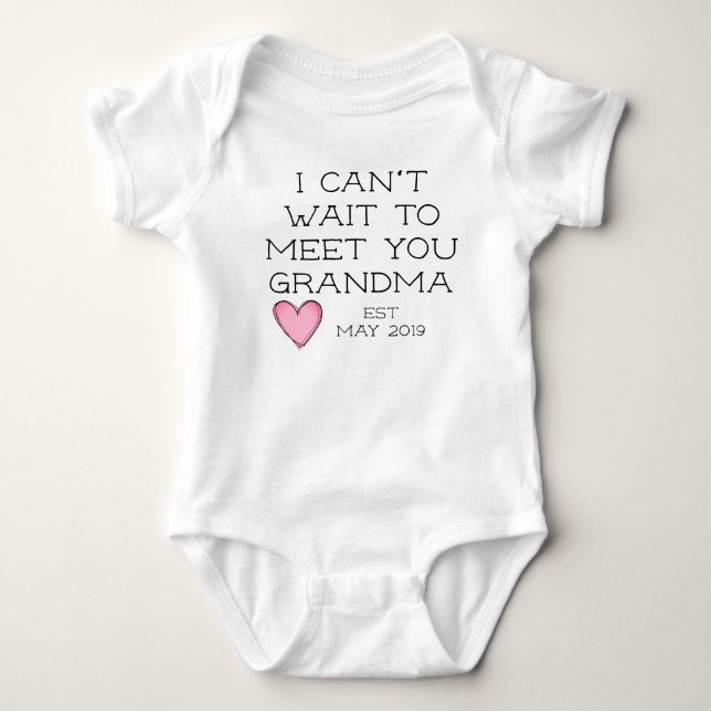 pregnancy announcement to grandma baby bodysuit (Front)