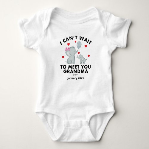 Pregnancy Announcement To Grandma Grandmother Baby Bodysuit