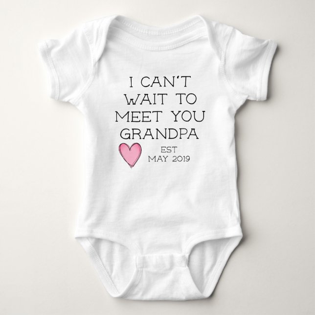 pregnancy announcement to grandpa baby bodysuit (Front)