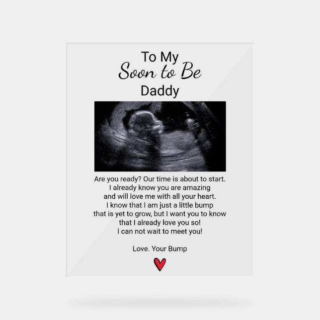Pregnancy Announcement to Husband Soon to be Dad Acrylic Sign (Front)