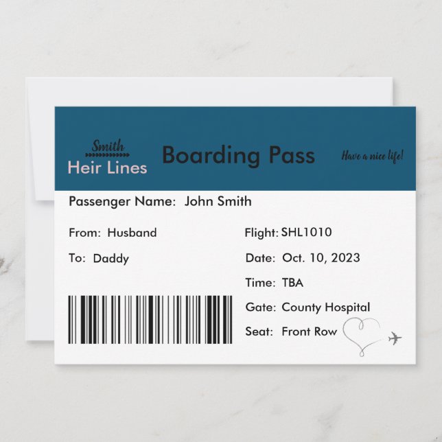 Pregnancy Announcement Travel-Themed  (Front)