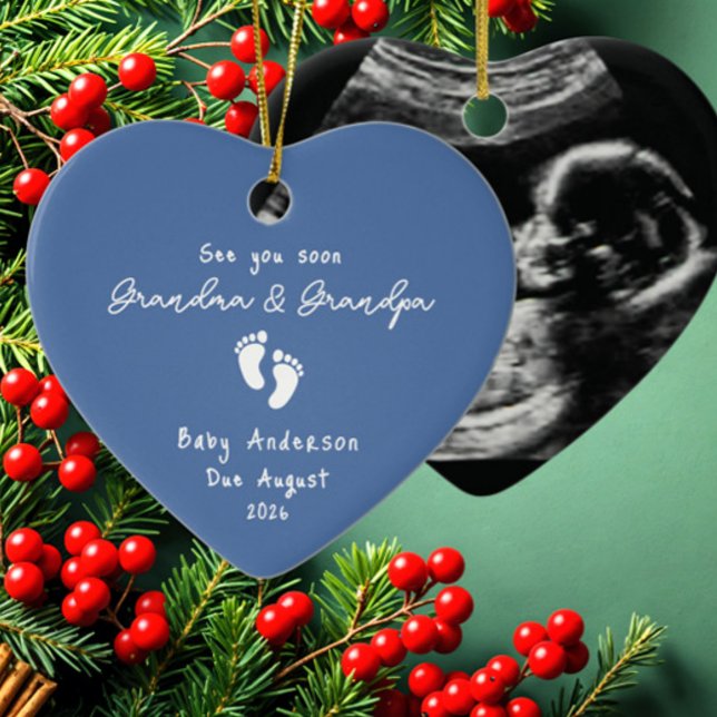 Pregnancy Announcement Ultra Sound Christmas  Ceramic Ornament (Creator Uploaded)