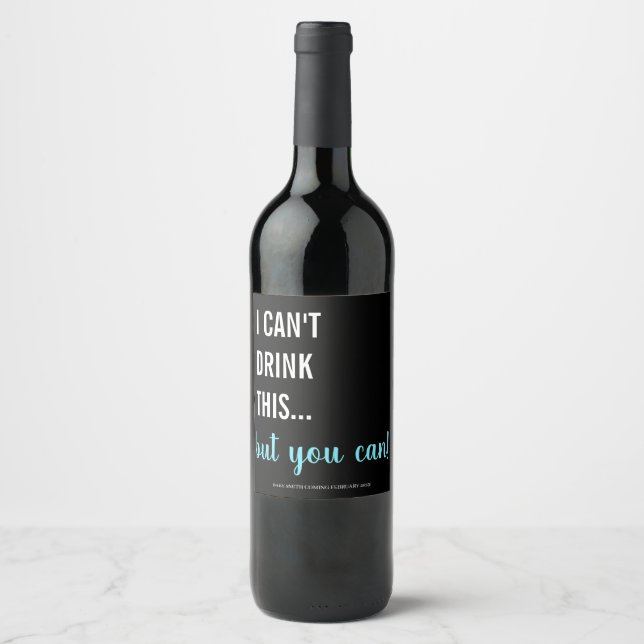 Pregnancy Announcement Wine Label (Front)