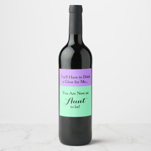 Pregnancy Announcement Wine Label _ Aunt to_be