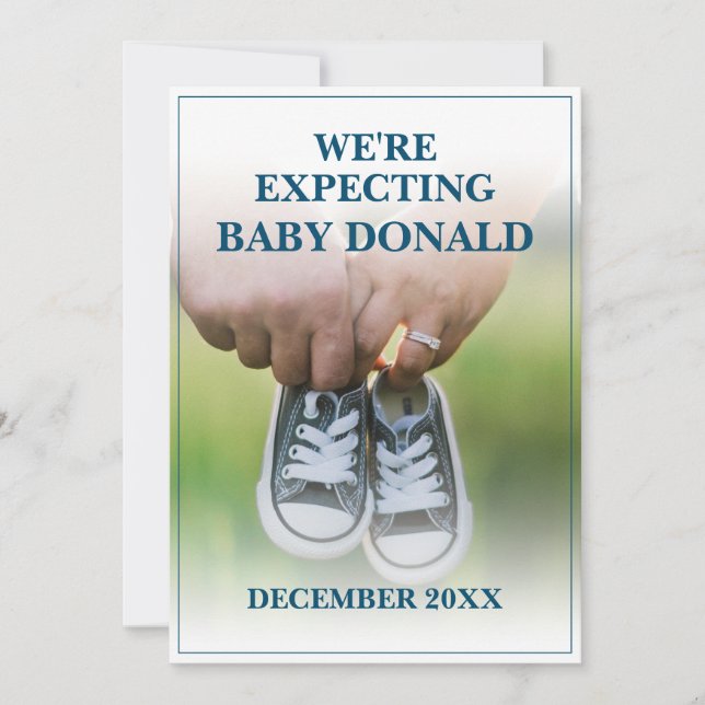 Pregnancy Announcement with Baby Shoes (Front)