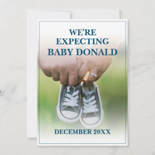 Pregnancy Announcement with Baby Shoes