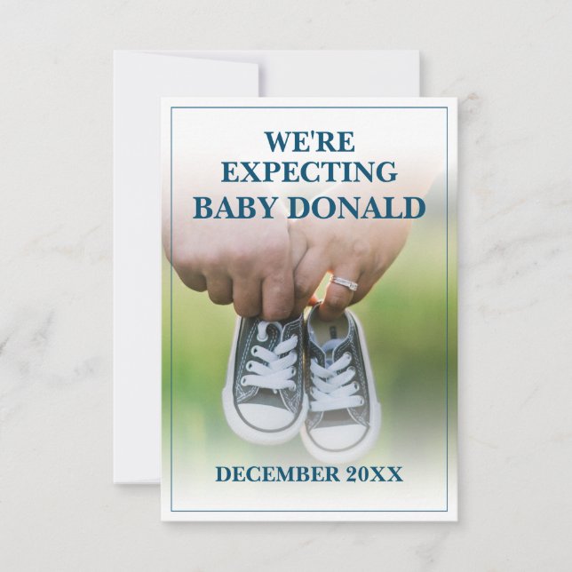 Pregnancy Announcement with Baby Shoes (Front)