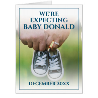 Pregnancy Announcement with Baby Shoes Card
