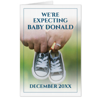 Pregnancy Announcement with Baby Shoes Card
