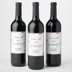 Pregnancy Baby Announcement Grandparents to Be Win Wine Label