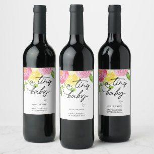 Pregnancy Baby Announcement Tiny Baby Mom To Be Wi Wine Label